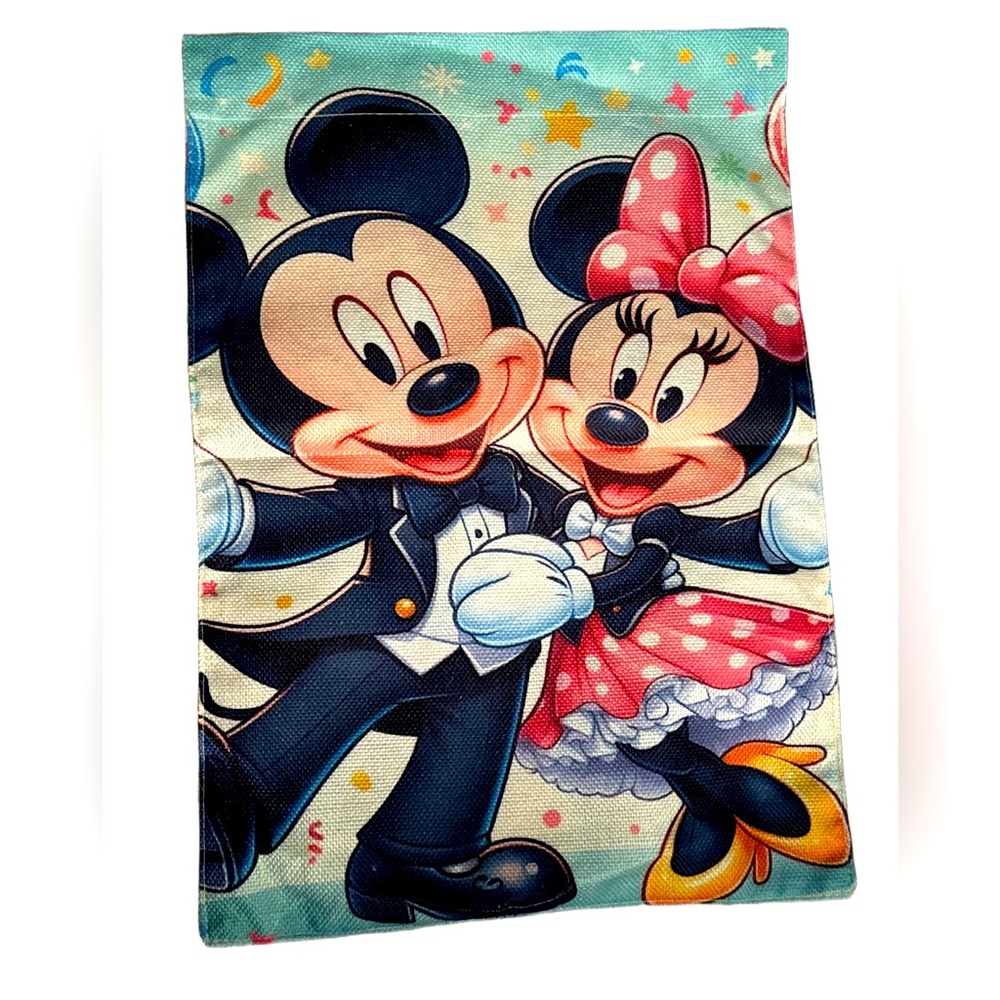 New Mickey & Minnie Mouse Garden Flag - Double-Sided 12x18